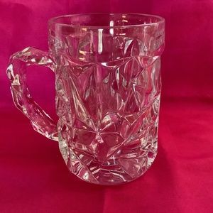 TIFFANY & CO. Rock Cut Crystal Glass Beer Mug Stein 5" 16oz